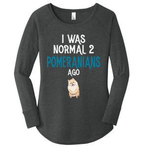 Pomeranian I was normal two Pomeranians ago Women's Perfect Tri Tunic Long Sleeve Shirt