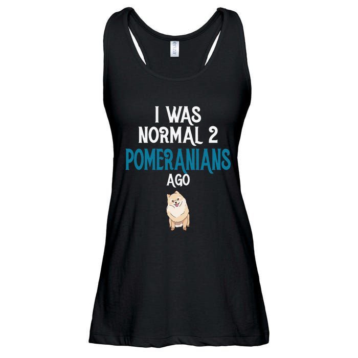 Pomeranian I was normal two Pomeranians ago Ladies Essential Flowy Tank