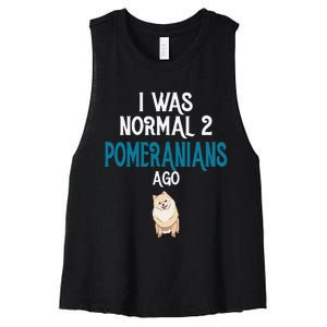 Pomeranian I was normal two Pomeranians ago Women's Racerback Cropped Tank