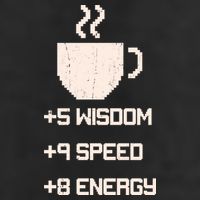 Pixel Coffee Power Up Wisdom Speed Energy 7 Panel Mesh Trucker Snapback Hat