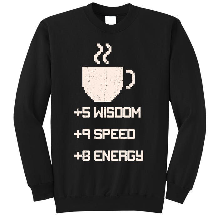 Pixel Coffee Power Up Wisdom Speed Energy Sweatshirt