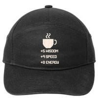 Pixel Coffee Power Up Wisdom Speed Energy 7-Panel Snapback Hat