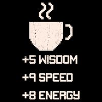 Pixel Coffee Power Up Wisdom Speed Energy 7-Panel Snapback Hat
