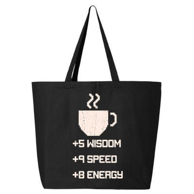 Pixel Coffee Power Up Wisdom Speed Energy 25L Jumbo Tote