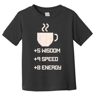 Pixel Coffee Power Up Wisdom Speed Energy Toddler T-Shirt