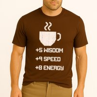Pixel Coffee Power Up Wisdom Speed Energy Performance Shirt