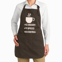 Pixel Coffee Power Up Wisdom Speed Energy Apron