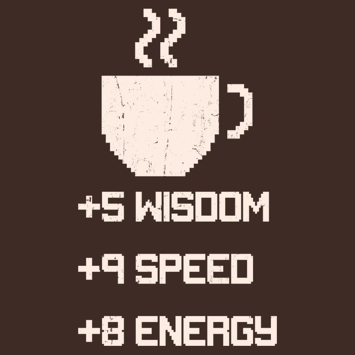 Pixel Coffee Power Up Wisdom Speed Energy Apron