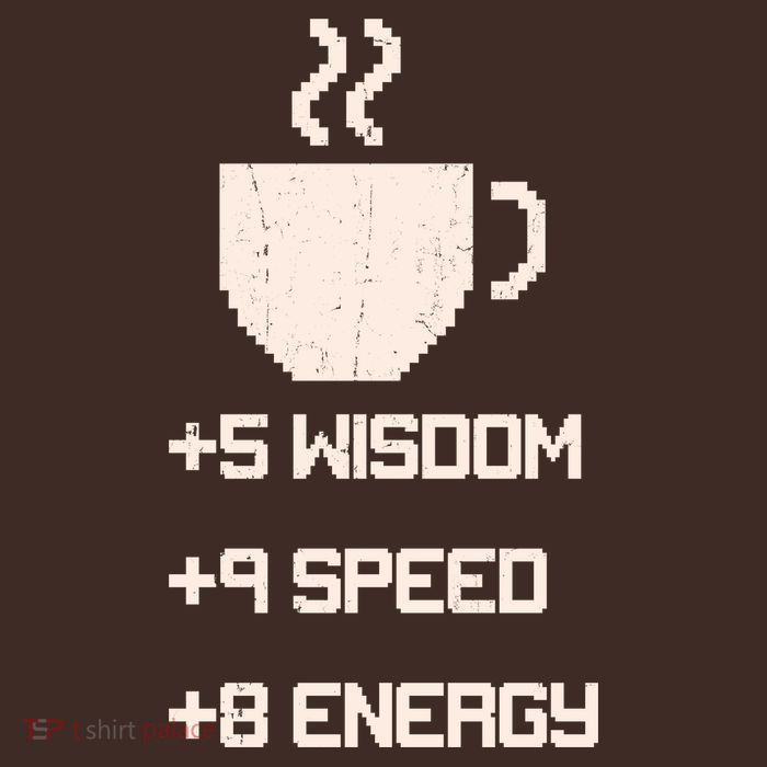 Pixel Coffee Power Up Wisdom Speed Energy Mousepad