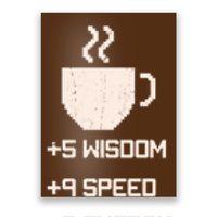 Pixel Coffee Power Up Wisdom Speed Energy Poster