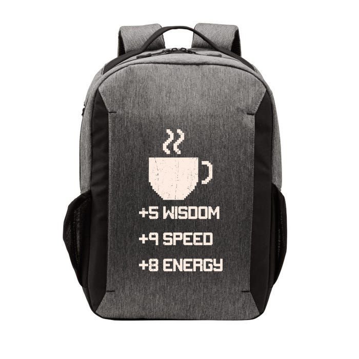 Pixel Coffee Power Up Wisdom Speed Energy Vector Backpack