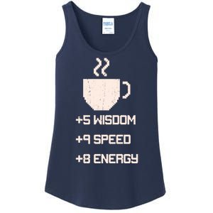 Pixel Coffee Power Up Wisdom Speed Energy Ladies Essential Tank