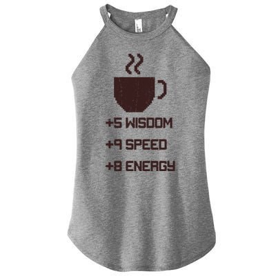 Pixel Coffee Power Up Wisdom Speed Energy Women’s Perfect Tri Rocker Tank