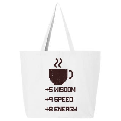 Pixel Coffee Power Up Wisdom Speed Energy 25L Jumbo Tote