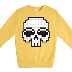 Pixel Video Game Death Skull Premium Crewneck Sweatshirt