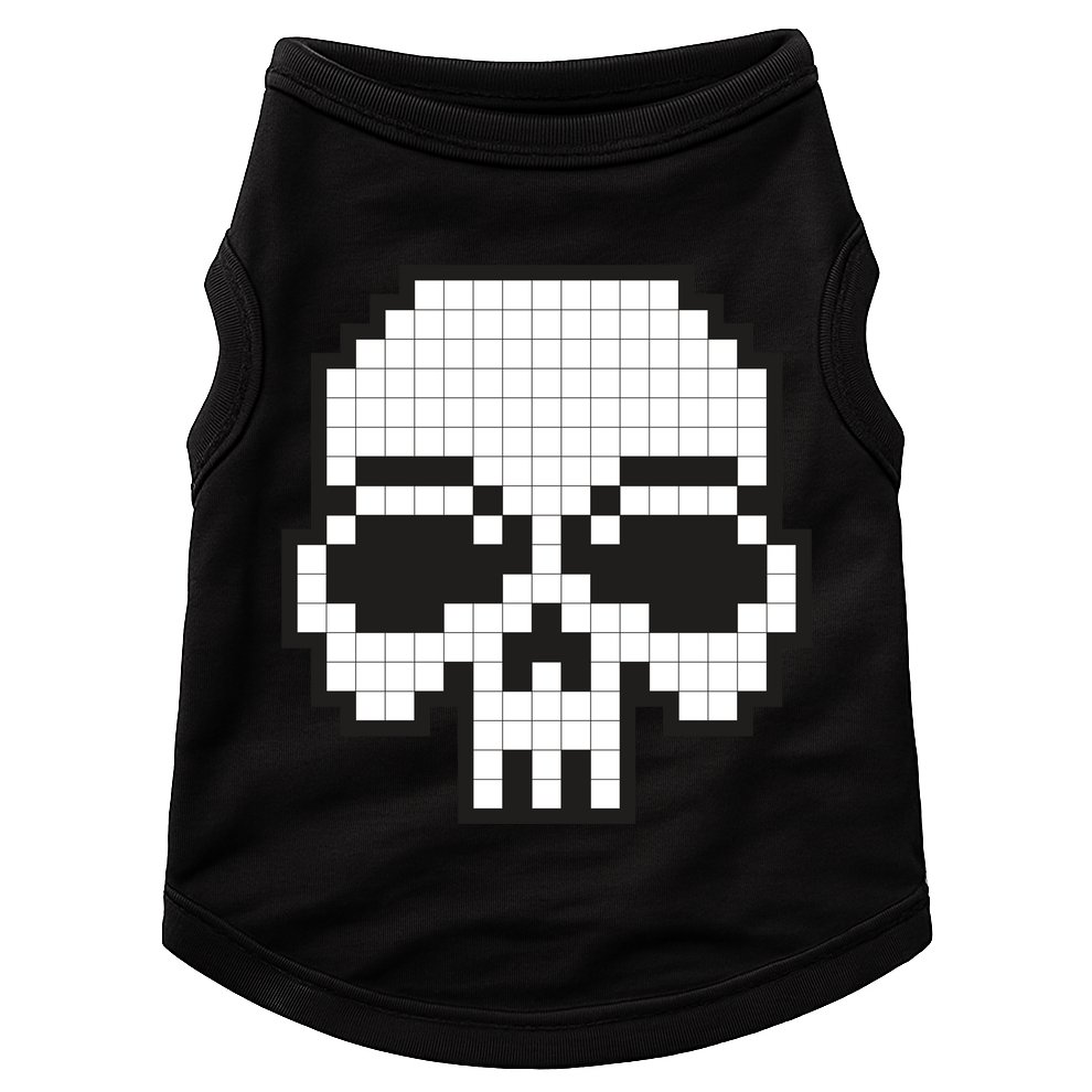 Pixel Video Game Death Skull Doggie Tank