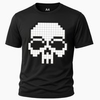 Pixel Video Game Death Skull Cooling Performance Crew T-Shirt