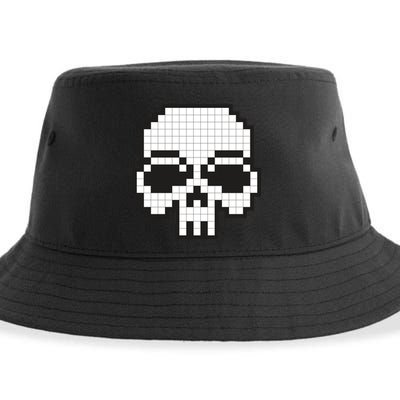 Pixel Video Game Death Skull Sustainable Bucket Hat