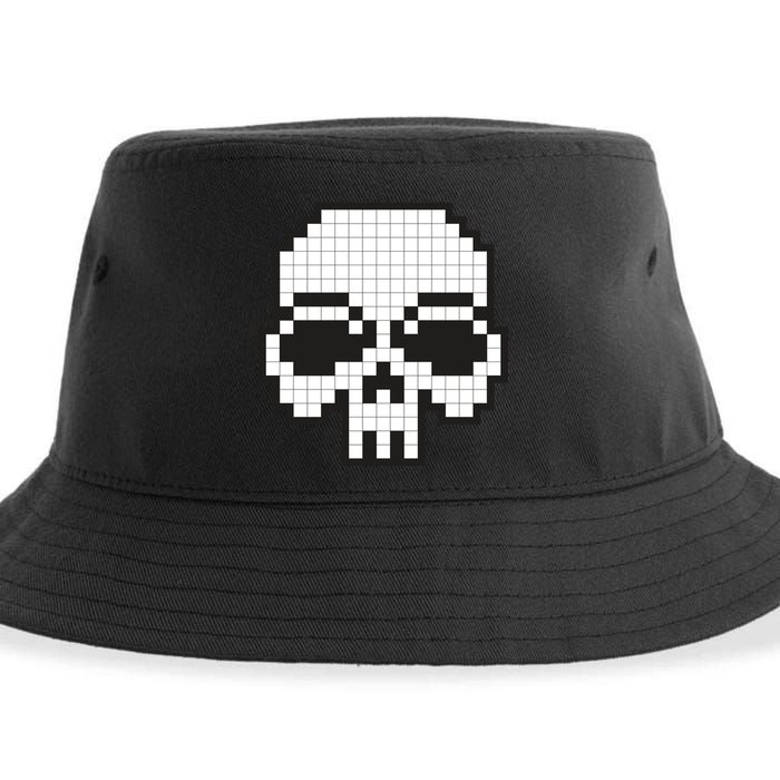 Pixel Video Game Death Skull Sustainable Bucket Hat