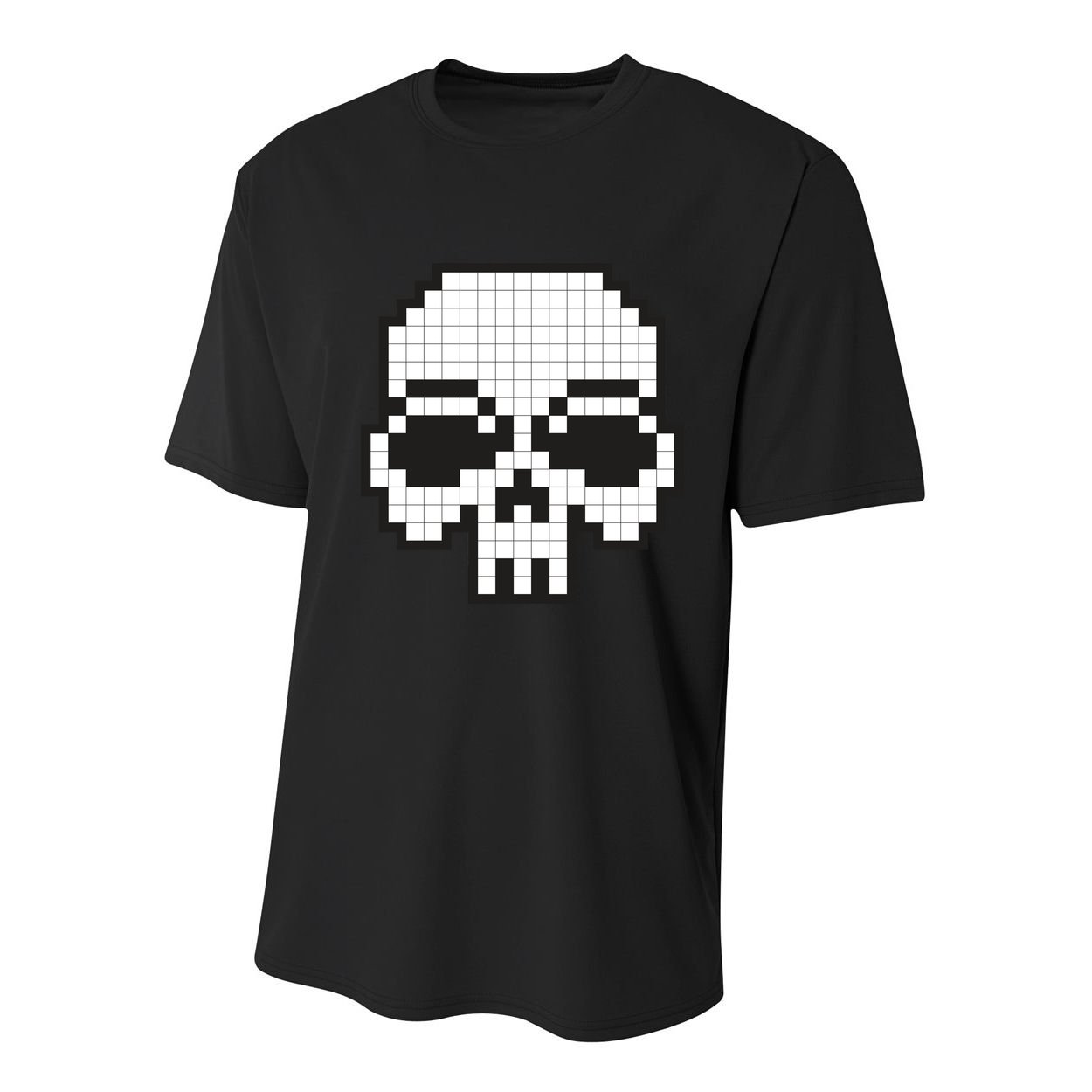 Pixel Video Game Death Skull Youth Performance Sprint T-Shirt