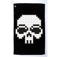 Pixel Video Game Death Skull Golf Towel