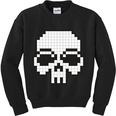 Pixel Video Game Death Skull Kids Sweatshirt