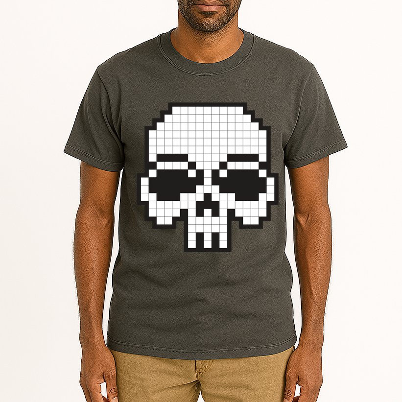 Pixel Video Game Death Skull Tall T-Shirt