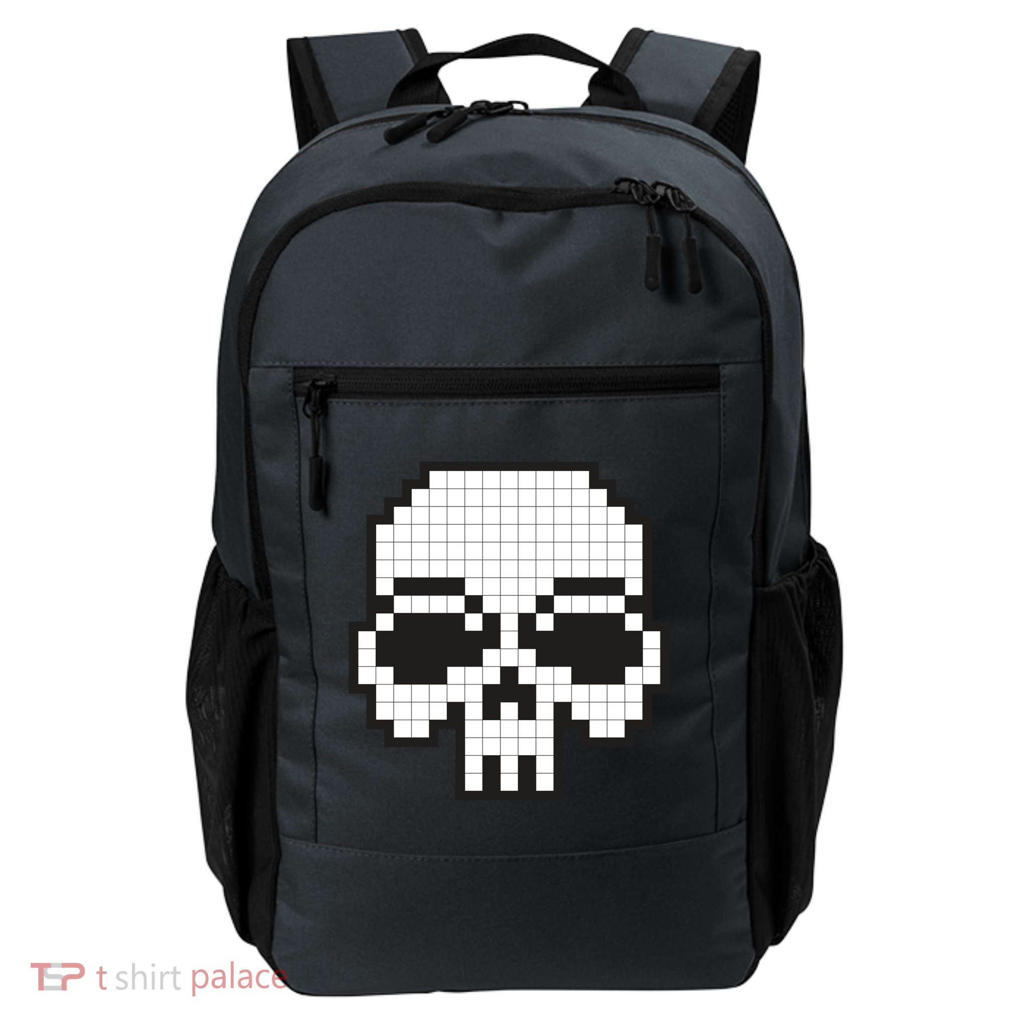Pixel Video Game Death Skull Daily Commute Backpack