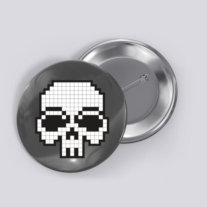 Pixel Video Game Death Skull Button