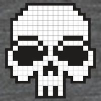 Pixel Video Game Death Skull Button