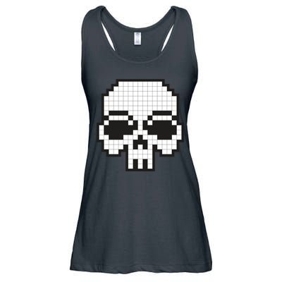 Pixel Video Game Death Skull Ladies Essential Flowy Tank