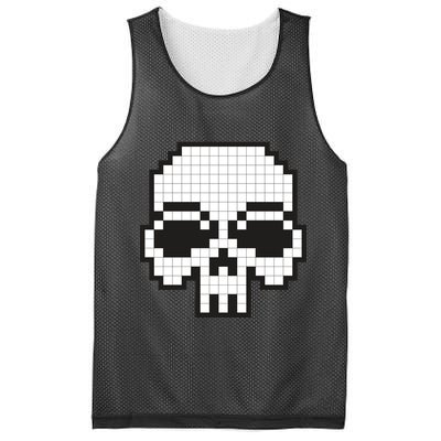 Pixel Video Game Death Skull Mesh Reversible Basketball Jersey Tank