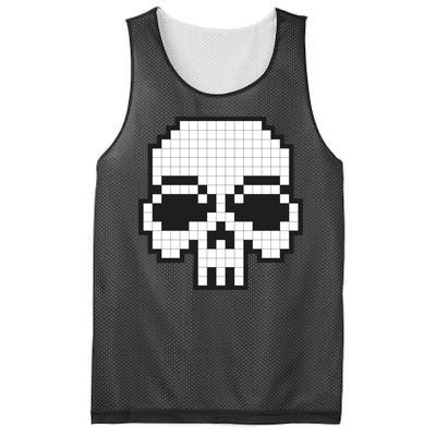 Pixel Video Game Death Skull Mesh Reversible Basketball Jersey Tank