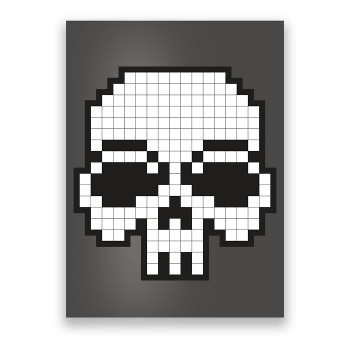 Pixel Video Game Death Skull Poster