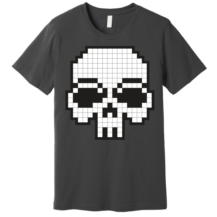 Pixel Video Game Death Skull Premium T-Shirt