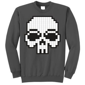 Pixel Video Game Death Skull Tall Sweatshirt