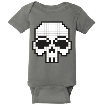 Pixel Video Game Death Skull Baby Bodysuit
