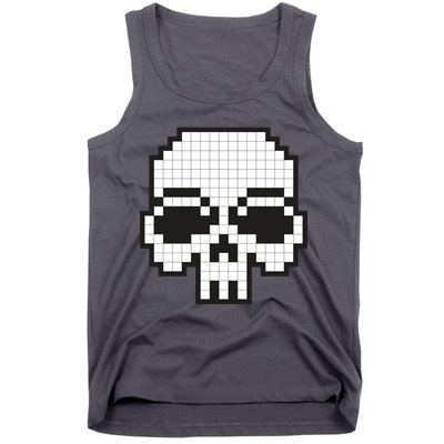 Pixel Video Game Death Skull Tank Top