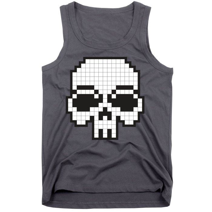 Pixel Video Game Death Skull Tank Top