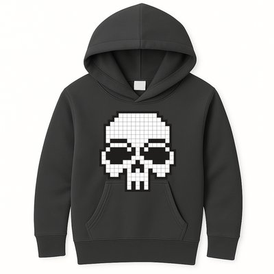 Pixel Video Game Death Skull Kids Hoodie