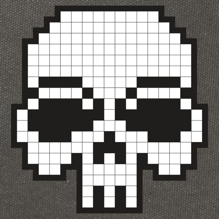Pixel Video Game Death Skull Cotton Canvas Backpack