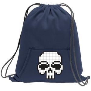 Pixel Video Game Death Skull Sweatshirt Cinch Pack Bag