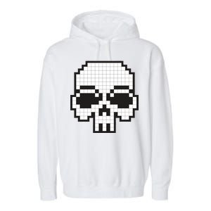 Pixel Video Game Death Skull Garment-Dyed Fleece Hoodie