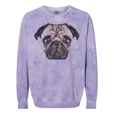 Pixelated Pug Dog Colorblast Crewneck Sweatshirt