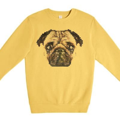 Pixelated Pug Dog Premium Crewneck Sweatshirt