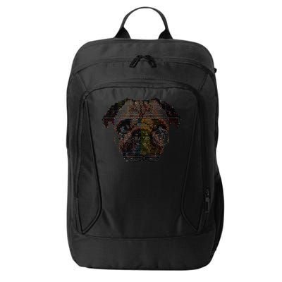 Pixelated Pug Dog City Backpack