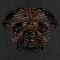 Pixelated Pug Dog Adult Drive Performance Visor