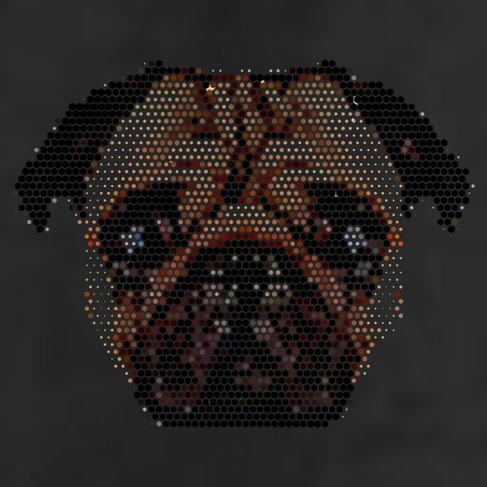 Pixelated Pug Dog Adult Drive Performance Visor