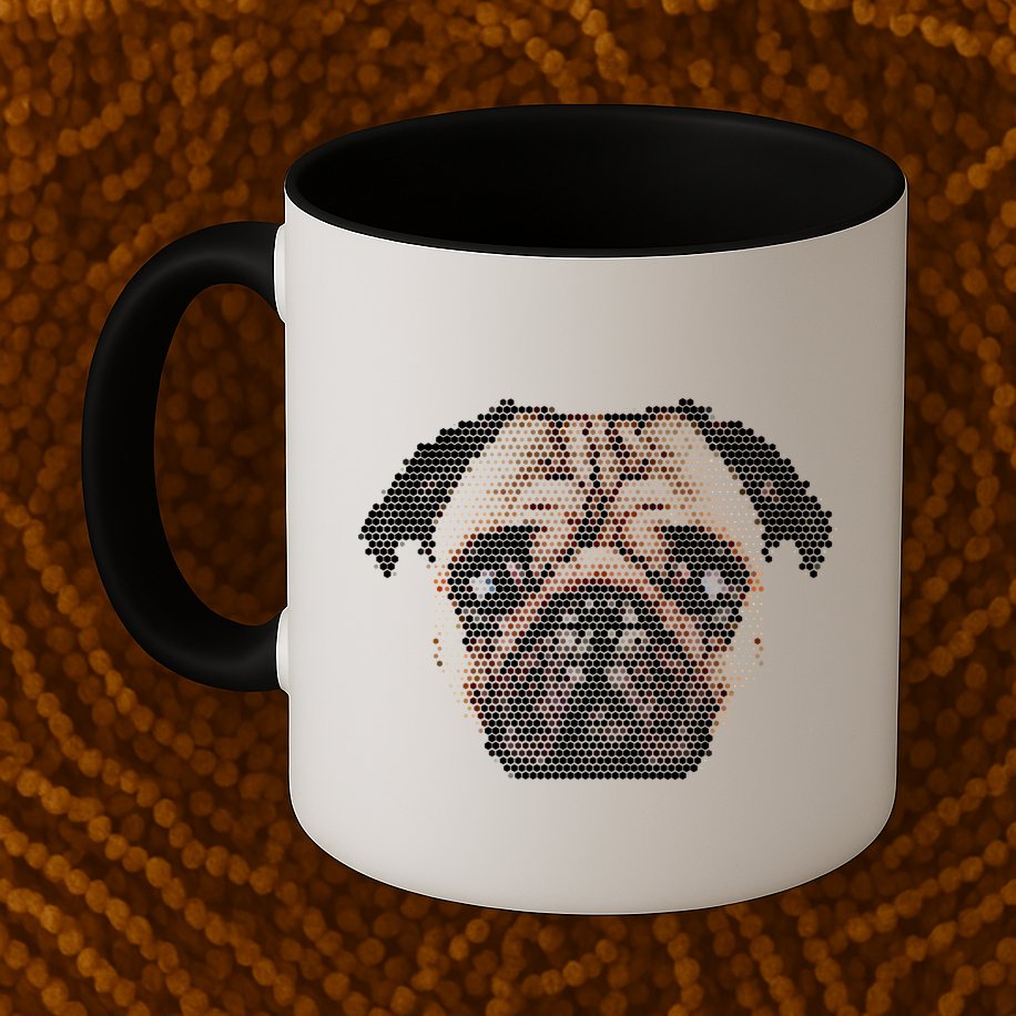 Pixelated Pug Dog Mug