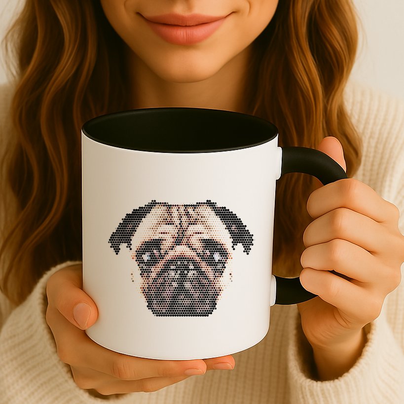 Pixelated Pug Dog Mug